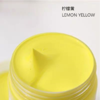 丙烯颜料套装纺织可用防水diy手绘涂鸦材料墙绘彩绘|柠檬黄 1L瓶装送压泵