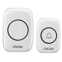 门铃无线家用交远距离插电音乐门铃一拖二拖一防水老人呼叫器|简约白 一拖二[1按钮+2主机]