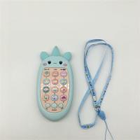 可咬牙胶宝宝婴儿仿真手机幼儿音乐玩具早教故事机充电电话机|可咬犀牛角手机[绿色] 推荐充电版