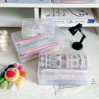 透明手帐贴纸便签收纳盒学生ins塑料桌面分装归纳标签整理小盒子