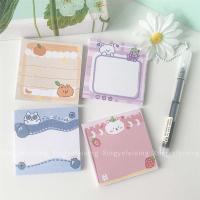 自制ins风简约星球小熊便签本可爱卡通小清新留言记事本学生n次贴|果味小熊-蓝莓小兔x1 只要1本