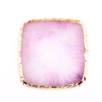 美甲日系调色盘玛瑙金边调色板水晶边拍摄道具调色作品展示板工具|方形款紫色