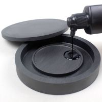 书法砚台原石材可磨墨带盖圆形墨海罗纹砚学生装墨盒墨池免费刻字|罗纹砚5寸送墨条 奋斗款