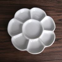 陶瓷调色盘国画颜料梅花盘子大号调色板水粉水彩学生美术用品工具|6寸-直径14cm