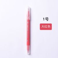 软头水彩笔单色12色20色可选儿童幼儿园绘画可水洗补充彩色笔|2支大红色 通用大三角杆水彩笔