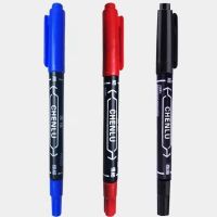 小双头记号笔勾线笔黑色美术马克笔油性沟边彩色速干防水幼儿绘画|水性双头[写字学生勾线可擦] 黑2红2蓝1[共5支]