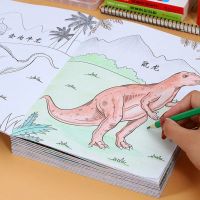 恐龙涂色本3-6-8-10岁小学生画画书绘画册儿童图画画本男孩填色本|恐龙涂色书全套6本[12色彩铅]