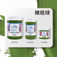 丙烯颜料防水套装diy画画美术用品涂鸦白色颜料手绘鞋子100ml工具|橄榄绿 500ml