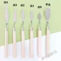 水粉颜料调色刀刮刀丙烯油画铲刀尖头圆头平头抹平铲刀美术用品|原木(6件套)推荐