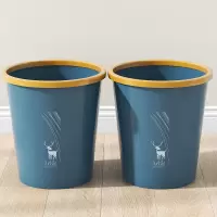 垃圾桶家用无盖带压圈塑料加厚大号客厅宿舍办公室卫生间马桶纸篓|高贵蓝【再送整卷垃圾袋】 大号【推荐】