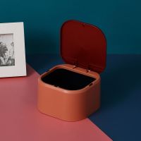 桌面垃圾桶创意北欧ins办公室纸篓桶家用客厅小号收纳桌子垃圾桶|升级新款红色+90只配套垃圾袋