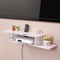 送无痕钉新款电视机顶盒架子免打孔路由器收纳wifi整理摆放置物架|加长双层长方款[送无痕钉]