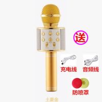 无线麦克风 手机k歌宝 蓝牙麦克风k歌 无线变声话筒麦音响|金色升级版