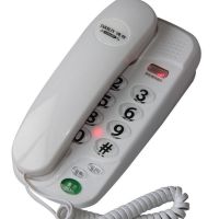 爱信大铃声家用小座机壁挂小电话酒店包房挂墙分机夜光来铃灯|D201白色