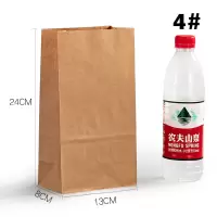 牛皮纸袋面包吐司食品小吃早餐烘焙收纳一次性外卖打包装防油纸袋|4号黄牛皮防油100个
