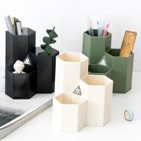 多功能桌面笔筒收纳盒书房书桌化妆品口红眉笔分格收纳筒办公用品
