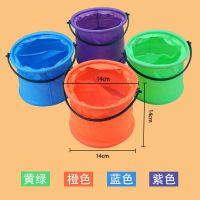 水彩油画洗笔桶美术生3l水粉颜料绘画硅胶可折叠涮笔小水桶|小水桶(带隔层)颜色随机 水桶+美术吸水海绵