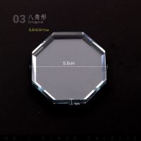 美甲调色板玻璃展示盘 美甲练习工具指甲彩绘晕染透明调色盘|八角斜边调色盘(单个)