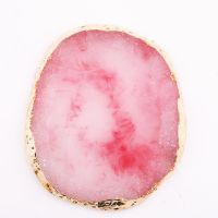 美甲日系调色盘玛瑙金边调色板水晶边拍摄道具调色作品展示板工具|晶边椭圆深粉色