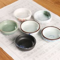 文房四宝陶瓷小砚台墨碟小号装毛笔墨汁墨水碟圆碟笔舔调色盘