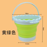 水彩油画洗笔桶美术生3l水粉颜料绘画硅胶可折叠涮笔小水桶|圆形硅胶水桶(黄色) 水桶+美术吸水毛巾