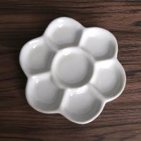 陶瓷调色盘国画颜料梅花盘子大号调色板水粉水彩学生美术用品工具|5寸-直径12.5cm