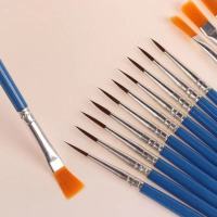 丙烯颜料12色幼儿园diy彩绘工具丙烯套装防水不掉色面具绘画画笔|10支勾线笔10支排笔