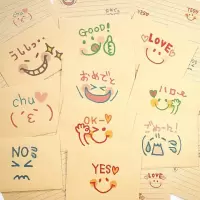 可爱表情信纸信封套装创意简约牛皮纸文艺清新表白情书稿纸可