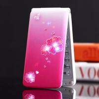 女款翻盖手机女士大字大声移动联通电信老人机学生老年人长待机|玫红色 移动联通版