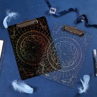 亚克力星空镭射板夹a4透明书写垫板烫金夹板写字试卷夹创意文具