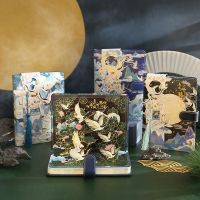 新品南风听鹤归记事本4款 创意古风手帐本笔记本 b6pu磁扣本