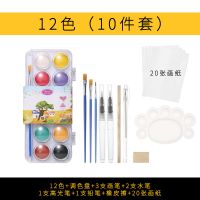 固体水彩颜料套装水彩画水粉颜料初学者学生绘画美术用品画具