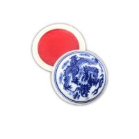 青花瓷笔洗笔筒笔搁墨碟三四件组合陶瓷套装白云毛笔文房四