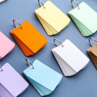 彩色空白卡片纸单词本糖果色随身便携铁圈环扣活页英语口袋小便签