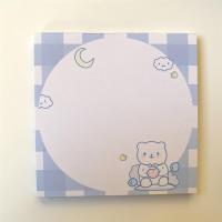 ins风天空蓝色系小熊兔简约便签本可爱学生手账可撕无粘性小本子