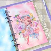 ins风a6拉链记事本6孔活页日记本日程格纹渐变咕卡咕本手账本