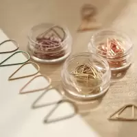 简约可爱彩色水滴回形针曲别针金属创意书签夹子办公用品精美盒装