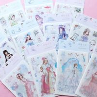 十二月少女公主系列贴纸手帐ins可爱人物少女心手帐套装