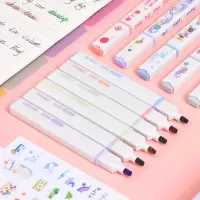 莫兰迪色荧光笔标记笔集物社荧光笔复古色荧光笔套装ins笔记