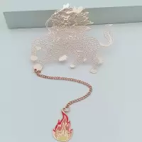 故宫博物馆银杏叶莲花好运锦鲤镂空系列玫瑰金属书签文创意礼物
