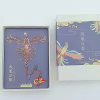 故宫博物馆银杏叶莲花好运锦鲤镂空系列玫瑰金属书签文创意礼物