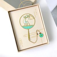 中国风创意镂空金属书签春夏秋冬书签复古精致团扇书签送老师礼品