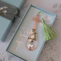 古典中国风琵琶古琴鹿周边黄鹤楼金属书签苏吊坠刻字