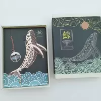 故宫博物馆银杏叶莲花好运锦鲤镂空系列玫瑰金属书签文创意礼物
