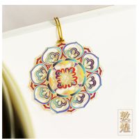 博物馆文创意敦煌系列琵琶九色鹿佛莲金属艺术书签纪念品