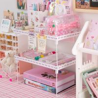 学生文具书桌面整理改造化妆品收纳盒ins风简约办公桌置物架可diy