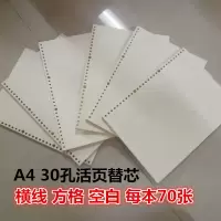 a4 30孔横线空白 5mm方格a4 商务办公活页本活页芯活页纸活页替芯