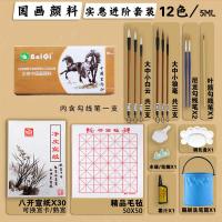 12毫升中国画颜料工具套装水墨画初学者全套毛笔单色宣纸