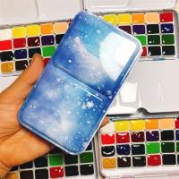 猫头鹰学院级小史水彩分装24色固体水彩官配手账颜料足