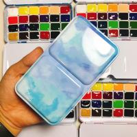 猫头鹰学院级小史水彩分装24色固体水彩官配手账颜料足